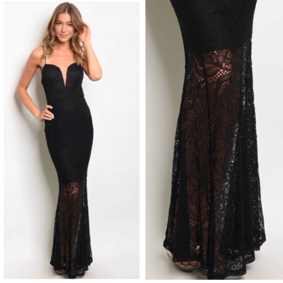 Black Lace Dress! Comfortable - Picture 3 of 7